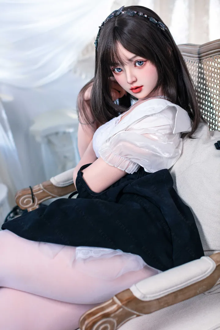 155cm (5ft1) A-Cup Ringan Silikon Patung Seks Kepala Rahang Boleh Gerak Convallaria